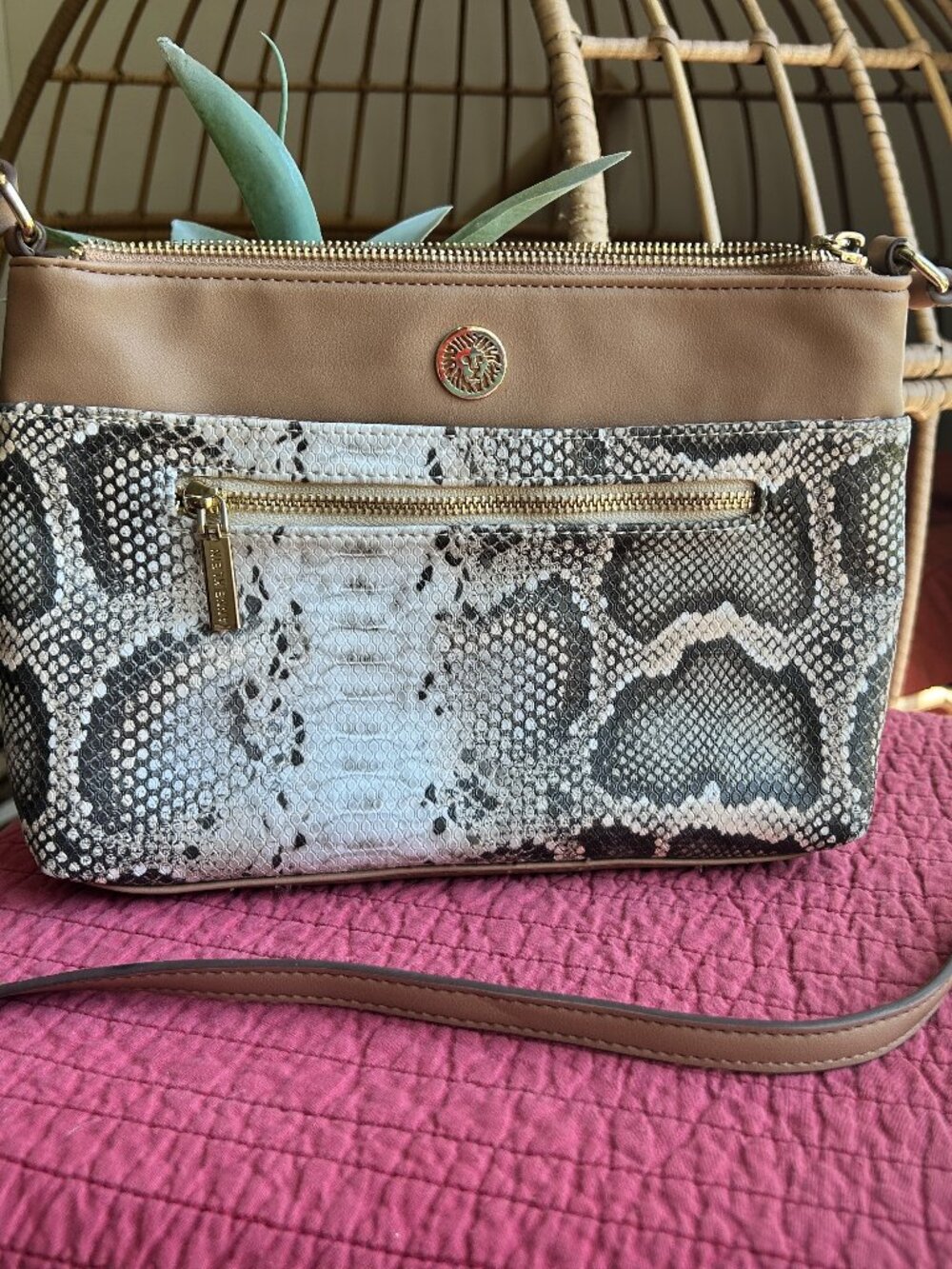 Anne Klein Y2k Snakeskin handbag